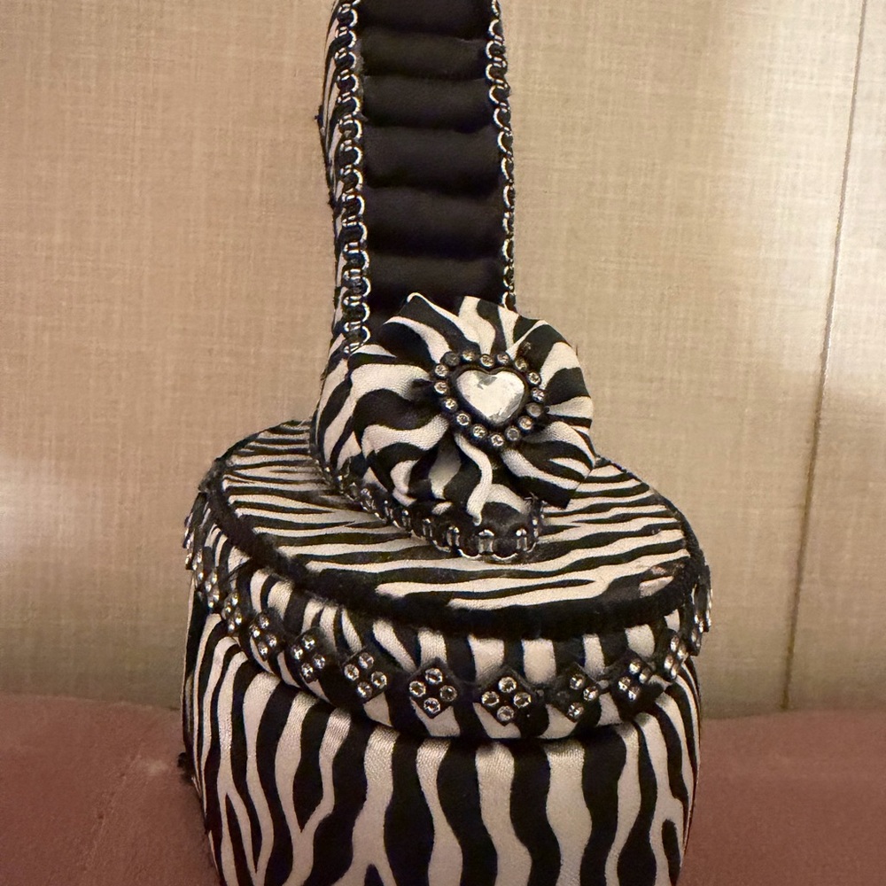High Heel Black and White Zebra Print Ring Holder & Jewelry Box